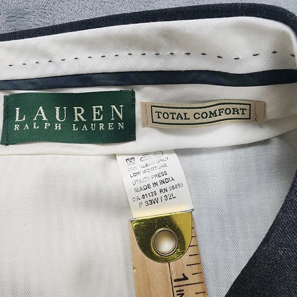 Lauren Ralph Lauren Dress Pants Mens 33x32 Charcoal Gray Total Comfort NWT